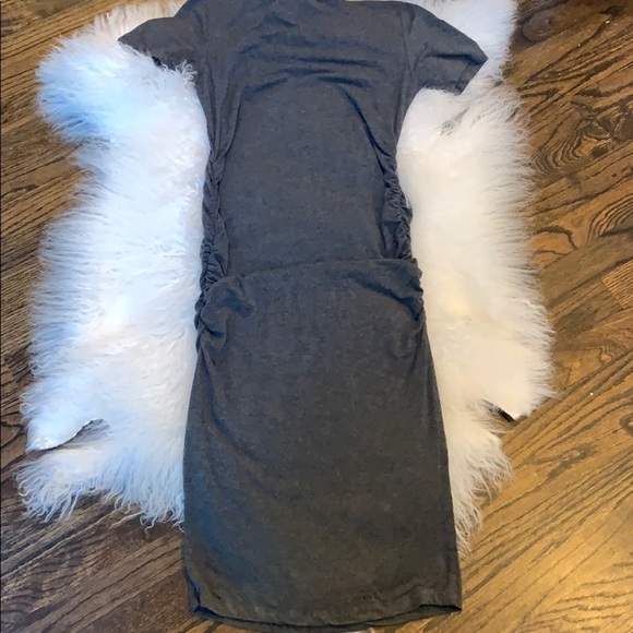 Rosie Pope Ruched Gray Modal Maternity Ruth Dress - Picture 7 of 9